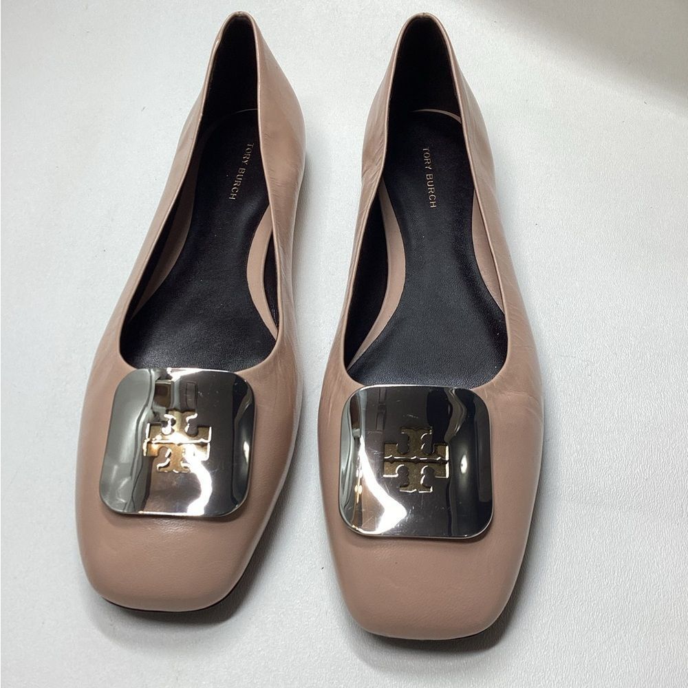 Tory Burch Georgia Leather Ballerina Pink Shoes Size 10.5 - Picture 2 of 12